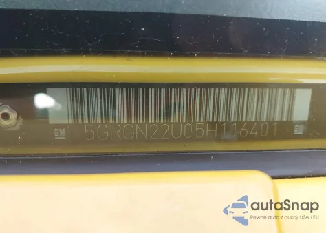 2005 Hummer H2 Sut из США, поврежденный, VIN 5GRGN22U05H116401